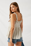 HY1004 Blue Stripe Ruffle Tank Back