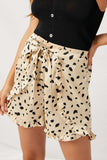 HY1010 Ivory Polka-Dot Ruffle Shorts Detail