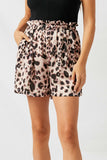 HY1051 Mauve Leopard High Rise Short Front