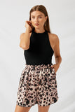 HY1051 Mauve Leopard High Rise Short Front 2