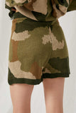 HY1168 Camo Womens Knit Camo Shorts Detail