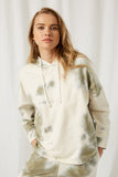 HY1330 Olive Womens Garment Cloud Dye Knit Hoodie Front