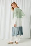 HY2098 Mint Mix Womens Dip Dye Open Knit Duster Full Body