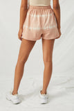 HY2108 Mauve Mix Womens Garment Dyed Drawstring Shorts Back