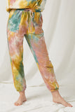 HY2245 Pink Mix Womens Patch Pocket Tie Dye Joggers Front Detail