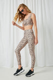 HY2362 Taupe Womens Abstract Dotted Active Leggings Full Body