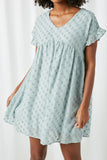 Womens Ruffle Sleeve Swiss Dot Tunic Dress