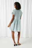 Womens Ruffle Sleeve Swiss Dot Tunic Dress