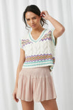 HY2477 Mauve Womens Smocked Waist Soft Short Alternate Front