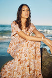 Womens Floral Print Maxi Dress Pose