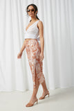 HY2675 Ivory Womens Paisley Print Side Slit Midi Skirt Full Body