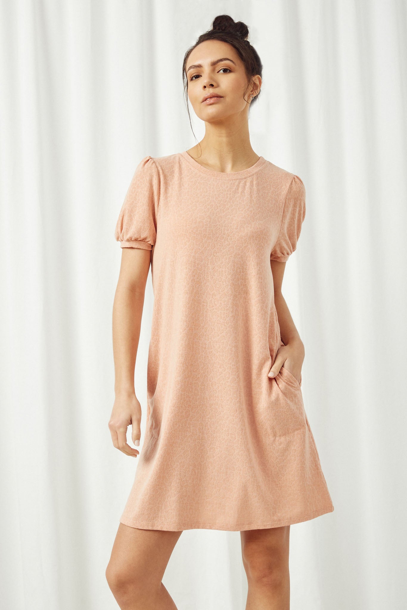 Womens Leopard Print Dress | Boho Clothing Salmon / M Salmon Women's Dresses T Shirt Dresses Sophie & Hailee Womens Leopard Print Dress | Boho Clothing Salmon / M Salmon Women's Dresses T Shirt Dresses Sophie & Hailee