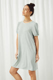 HY2698 Seafoam Womens Side Pocket Burnout Leopard Knit Dress Front