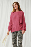 Popcorn Knit Pullover Sweater