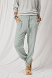 HY2947 Sage Womens Patch Pocket Drawstring Joggers Front