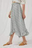 Ditsy Floral Ruffled Handkerchief Hem Skirt