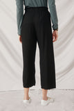 HY6124 Black Womens Wide Leg Paper bag Waist Pants Back