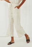 HY6124 Oatmeal Womens Wide Leg Paperbag Waist Pants Alternate Angle