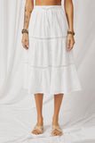HY6705 Off_White Womens Floral Embroidered Eyelet Dress With Crochet Detail Front