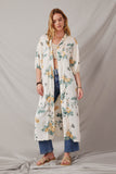 Satin Floral Open Duster