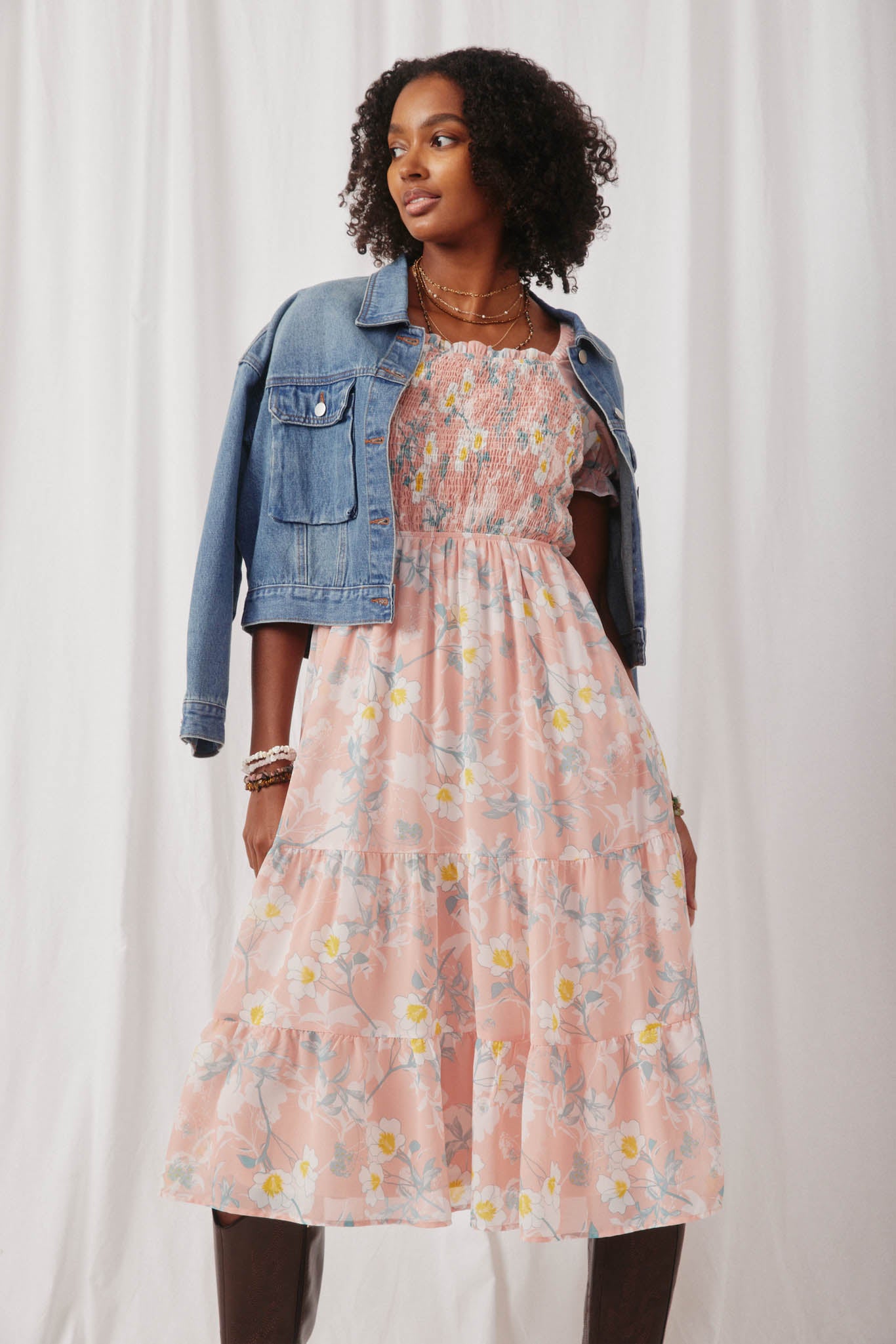 Floral Puff Sleeve Dresses for Women | Boho Clothing Pink / M Pink *Women's Dresses Casual Dresses Sophie & Hailee Floral Puff Sleeve Dresses for Women | Boho Clothing Pink / M Pink *Women's Dresses Casual Dresses Sophie & Hailee