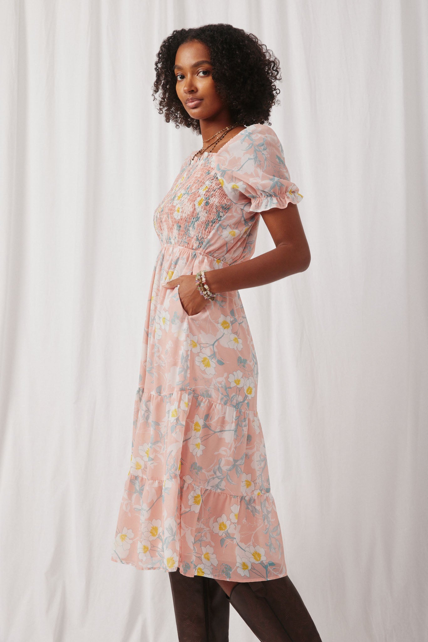 Puff Sleeve Floral Dress Sky Blue Floral Print Deep V Neck Puff Sleeve Flowy Dress Sky Puff Sleeve Floral Dress Sky Blue Floral Print Deep V Neck Puff Sleeve Flowy Dress Sky