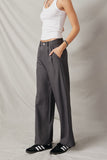 HY7380 Charcoal Womens Wide Leg Trousers Side