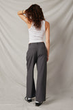 HY7380 Charcoal Womens Wide Leg Trousers Back