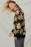 Retro Daisy Knit Pullover Sweater