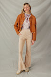 HY7510 RustWomens Brushed Stretch Twill Cropped Jacket Full Body
