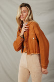 HY7510 RustWomens Brushed Stretch Twill Cropped Jacket Side