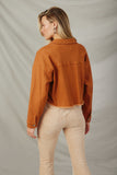 HY7510 RustWomens Brushed Stretch Twill Cropped Jacket Back