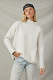 Speckled Mock Neck Drop Shoulder Sweater