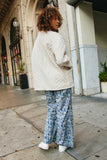 HY7678 Ivory Womens Quilt Textured Open Padded Cardigan Front