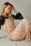 Quilt Pattern Sequined Long Fringe Dress