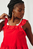 Scalloped Eyelet Ruffle Tank