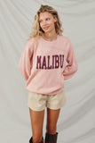 HY8648 Pink Womens Malibu Applique Pullover Sweater Front