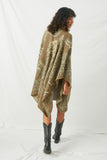 P1051 Taupe Womens Burnout Pattern Poncho Back