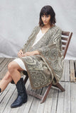 P1051 TAUPE Womens Burnout Pattern Poncho Pose