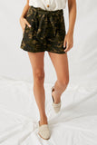 Camo Belted Paperbag Shorts