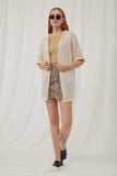 Loose Knit Ribbed Open Cardigan