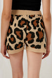 HY1166 Leopard Womens Knit Leopard Shorts- Back