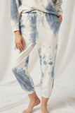 HY1331 Blue Womens Garment Cloud Dye Knit Joggers Detail