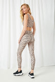 HY2362 Taupe Womens Abstract Dotted Active Leggings Full Body